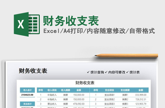 2025财务收支表免费下载