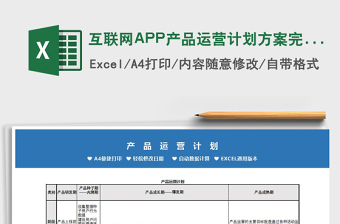 2025互联网APP产品运营计划方案完整版免费下载