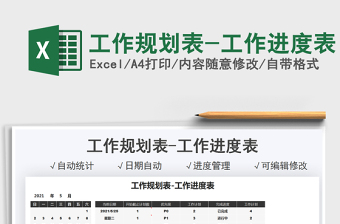 2025工作规划表-工作进度表免费下载