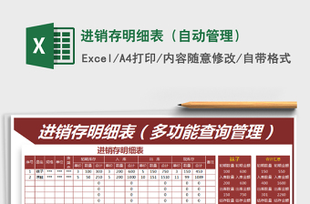 2025进销存明细表（自动管理）免费下载