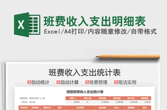 2024班费收入支出明细表exce表格