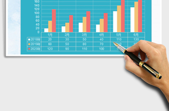 2025扁平化简约商务柱形图图表模板免费下载