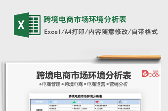 2025跨境电商市场环境分析表免费下载