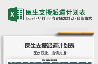 2025医生支援派遣计划表免费下载
