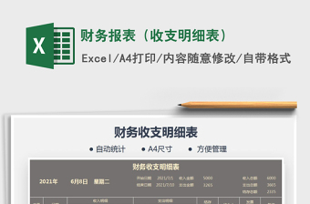 2025财务报表（收支明细表）免费下载