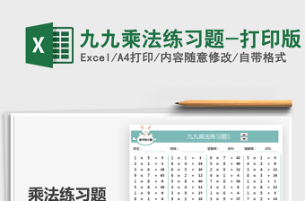 2025九九乘法练习题-打印版免费下载