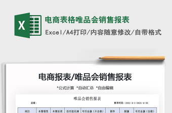 2025电商表格唯品会销售报表免费下载