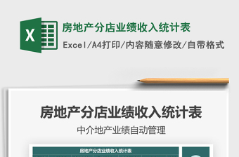 2025房地产分店业绩收入统计表免费下载