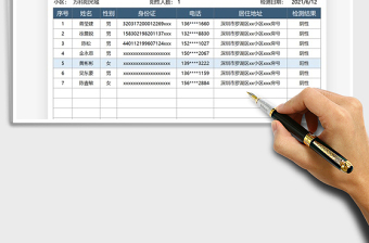 2024小区人员核酸检测登记表exce表格