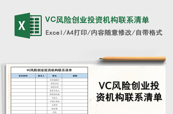 2025VC风险创业投资机构联系清单免费下载