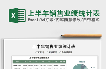 2025上半年销售业绩统计表免费下载