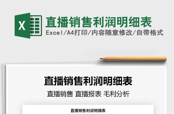 2024直播销售利润明细表exce表格