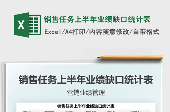 2025销售任务上半年业绩缺口统计表免费下载