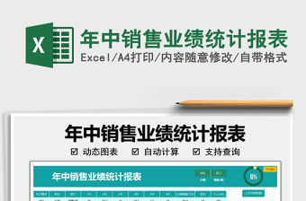2025年中销售业绩统计报表免费下载