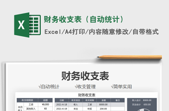 2025财务收支表（自动统计）免费下载