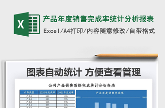 2025产品年度销售完成率统计分析报表免费下载