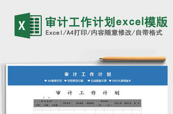 2025审计工作计划excel模版免费下载