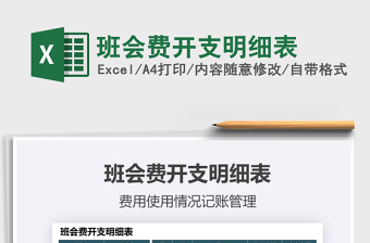 2025班会费开支明细表免费下载