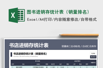 2025图书进销存统计表（销量排名）免费下载