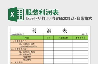 2025服装利润表免费下载