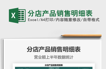 2025分店产品销售明细表免费下载