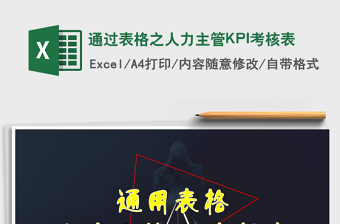 2025通过表格之人力主管KPI考核表免费下载