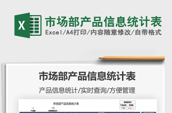 2025市场部产品信息统计表免费下载