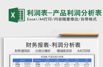 2025利润表-产品利润分析表免费下载
