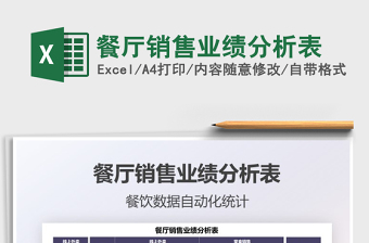 2025餐厅销售业绩分析表免费下载