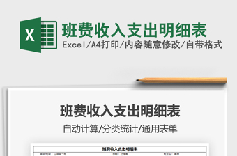 2025班费收入支出明细表免费下载