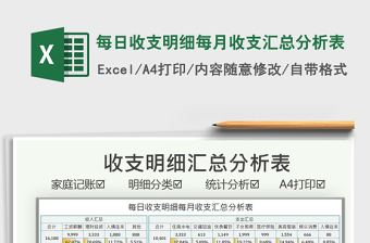 2025每日收支明细每月收支汇总分析表免费下载