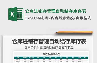 2025仓库进销存管理自动结存库存表免费下载
