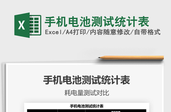 2025手机电池测试统计表免费下载