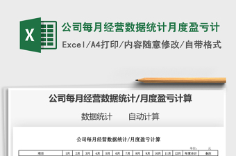2025公司每月经营数据统计月度盈亏计免费下载