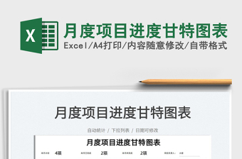 2024月度项目进度甘特图表exce表格