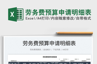 2025劳务费预算申请明细表免费下载