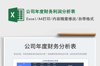 2025公司年度财务利润分析表免费下载