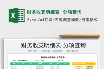 2025财务收支明细表-分项查询免费下载