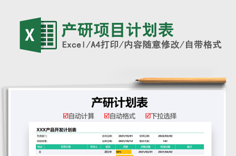 2025产研项目计划表免费下载