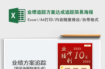 2025业绩追踪方案达成追踪简易海报免费下载