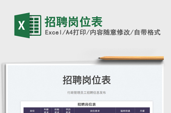 2025招聘岗位表免费下载