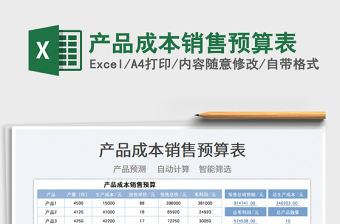 2025产品成本销售预算表免费下载
