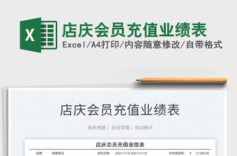 2025店庆会员充值业绩表免费下载