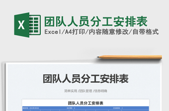 2024团队人员分工安排表exce表格