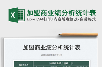 2025加盟商业绩分析统计表免费下载