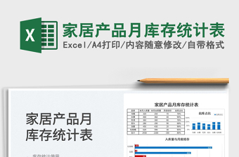 2025家居产品月库存统计表免费下载
