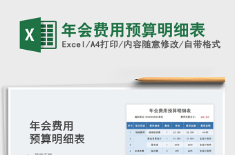 2025年会费用预算明细表免费下载