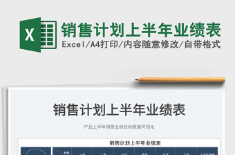 2025销售计划上半年业绩表免费下载