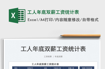 2025工人年底双薪工资统计表免费下载