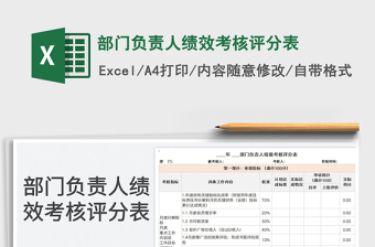2025部门负责人绩效考核评分表免费下载